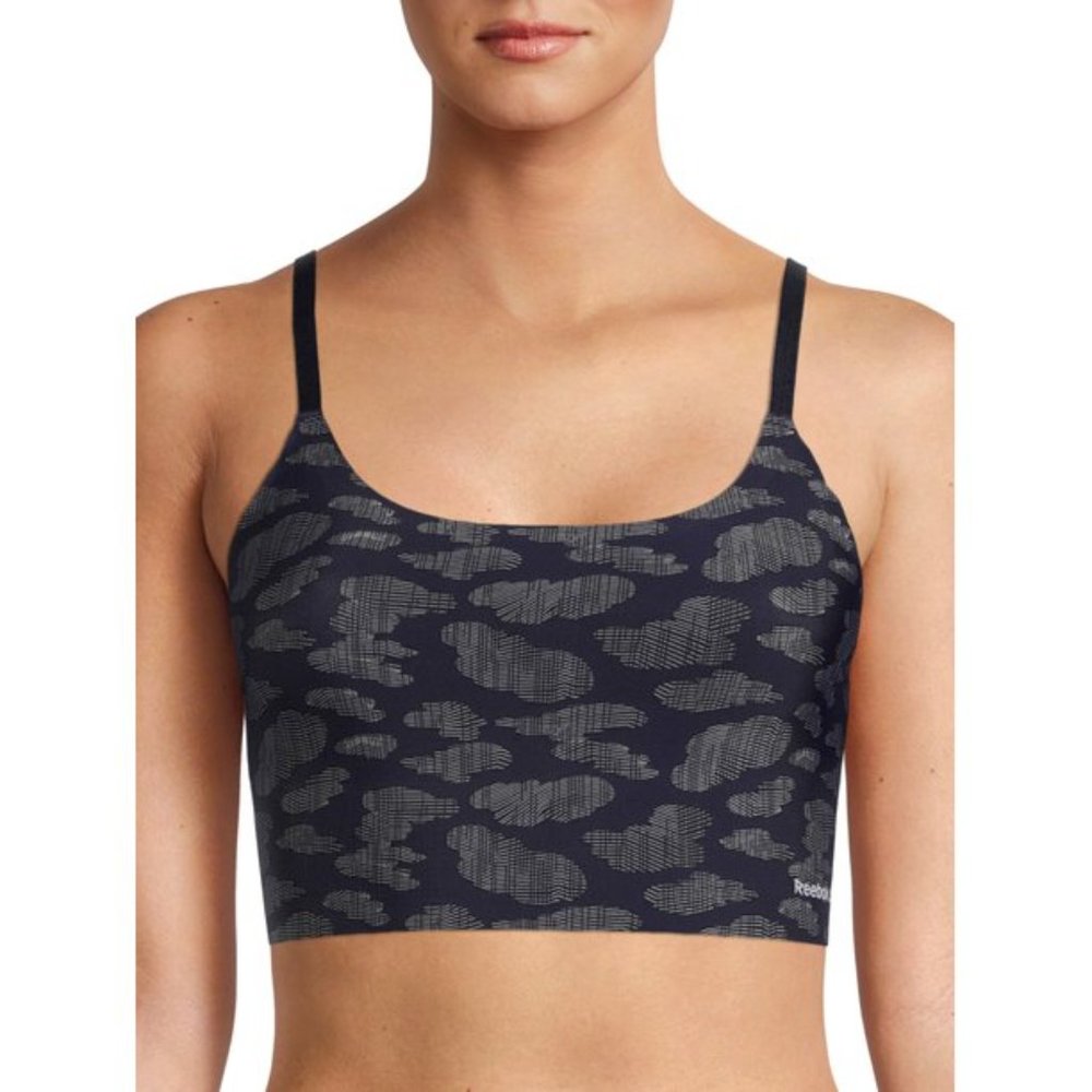Reebok Sports Bra Stay-Put Bonded Stretch Longline Bralette Size M 2 Pk Active - Picture 3 of 4
